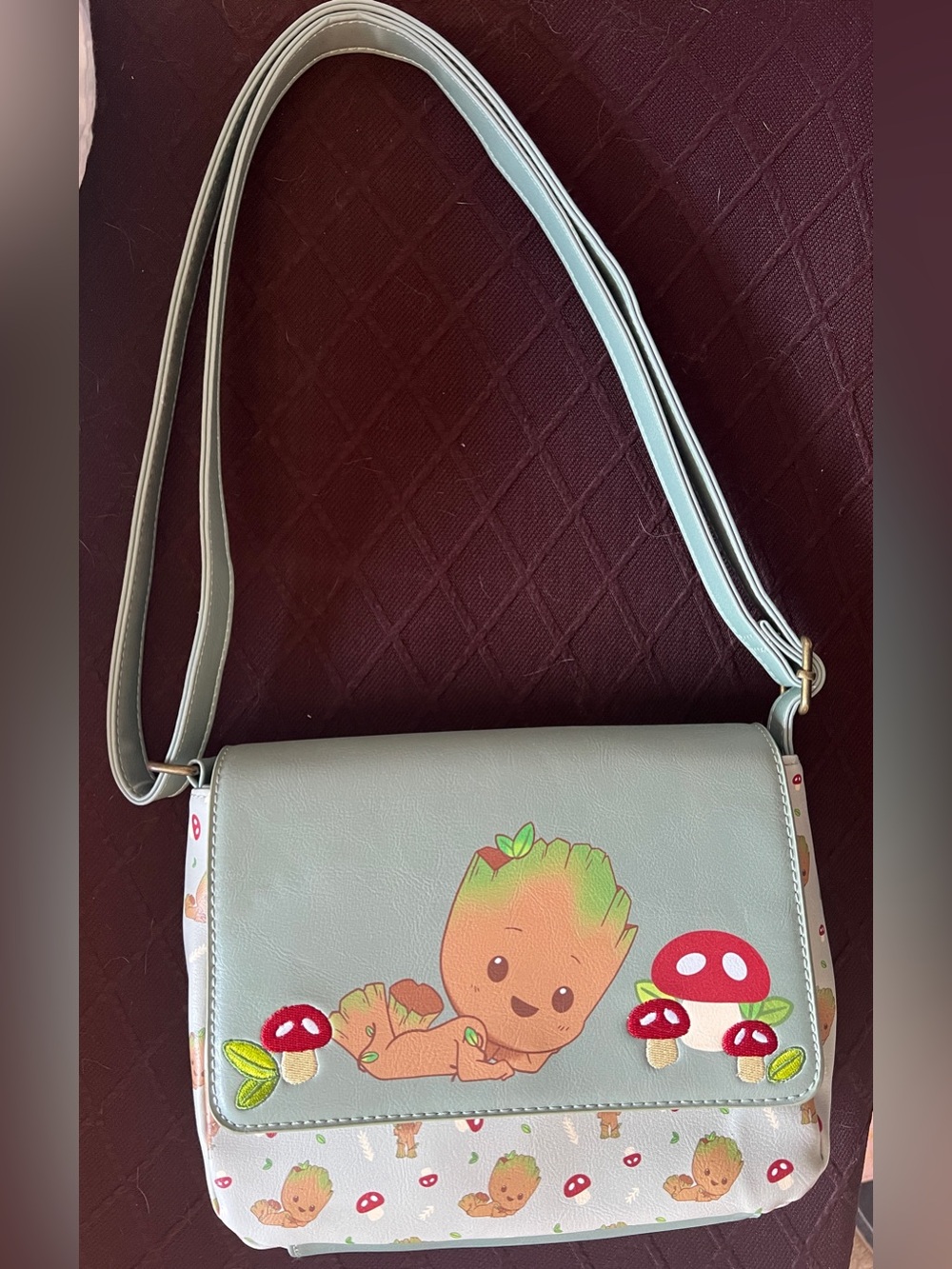 Marvel Guardians Of The Galaxy Chibi Groot & Mushrooms Crossbody Bag